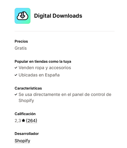 vender productos digitales en shopify